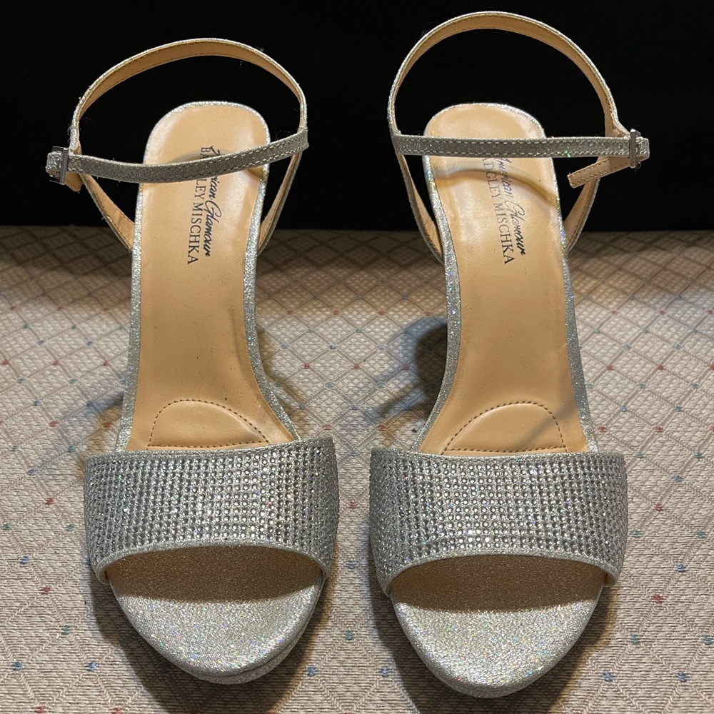 Badgley Mischa Silver Sparkle Heels